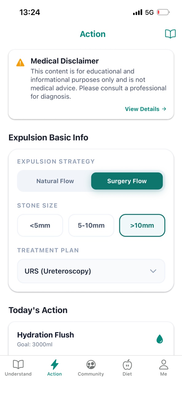 Action β stone expulsion plan