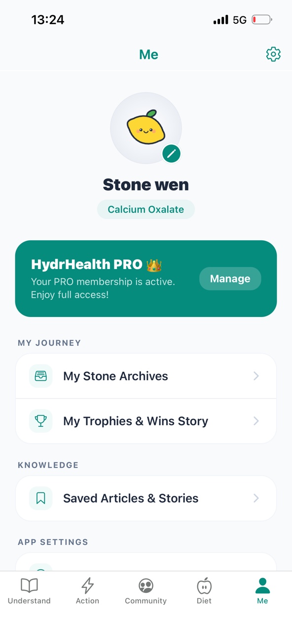 Me β profile and settings