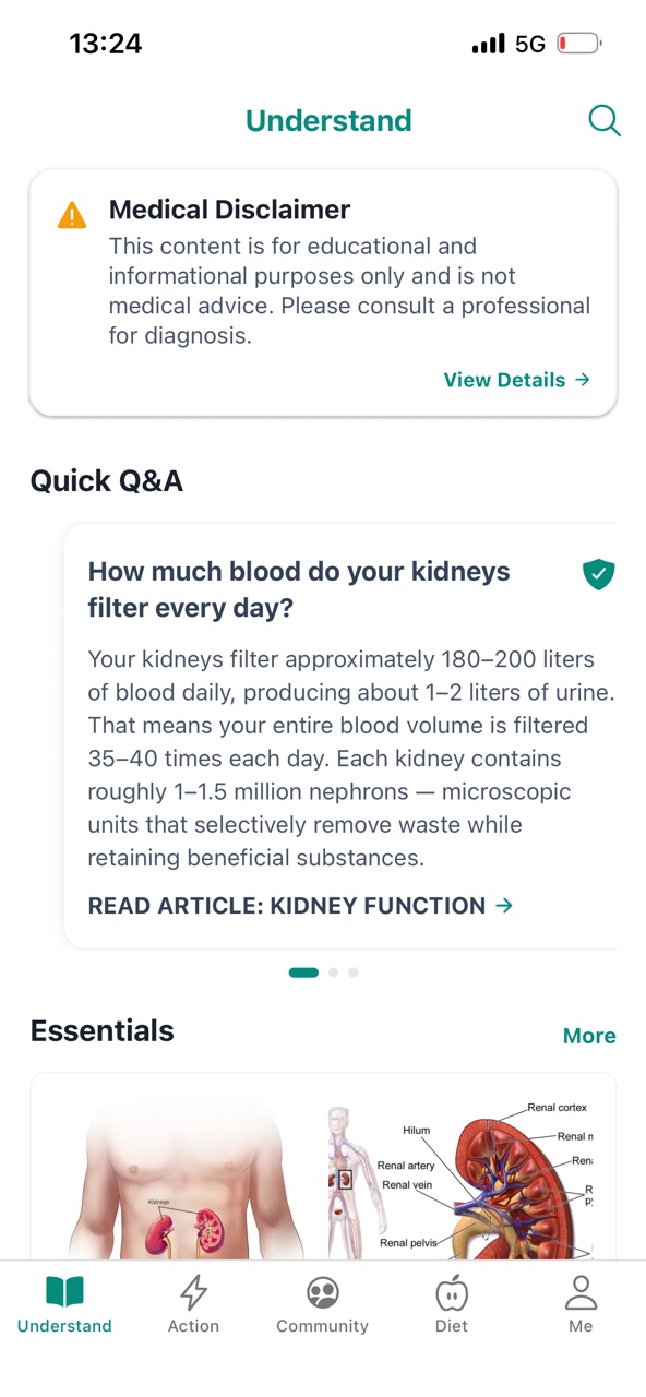 Understand β kidney stone knowledge